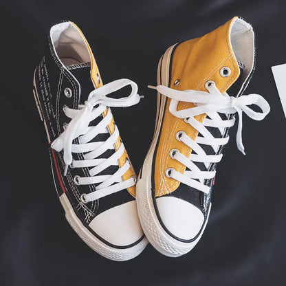 Graffiti Sneakers Men Women Black Ink Dirty Shoes Size 35-44 College Hiphop Style School Couple Shoes 2024 Spring Canvas Sneaker
