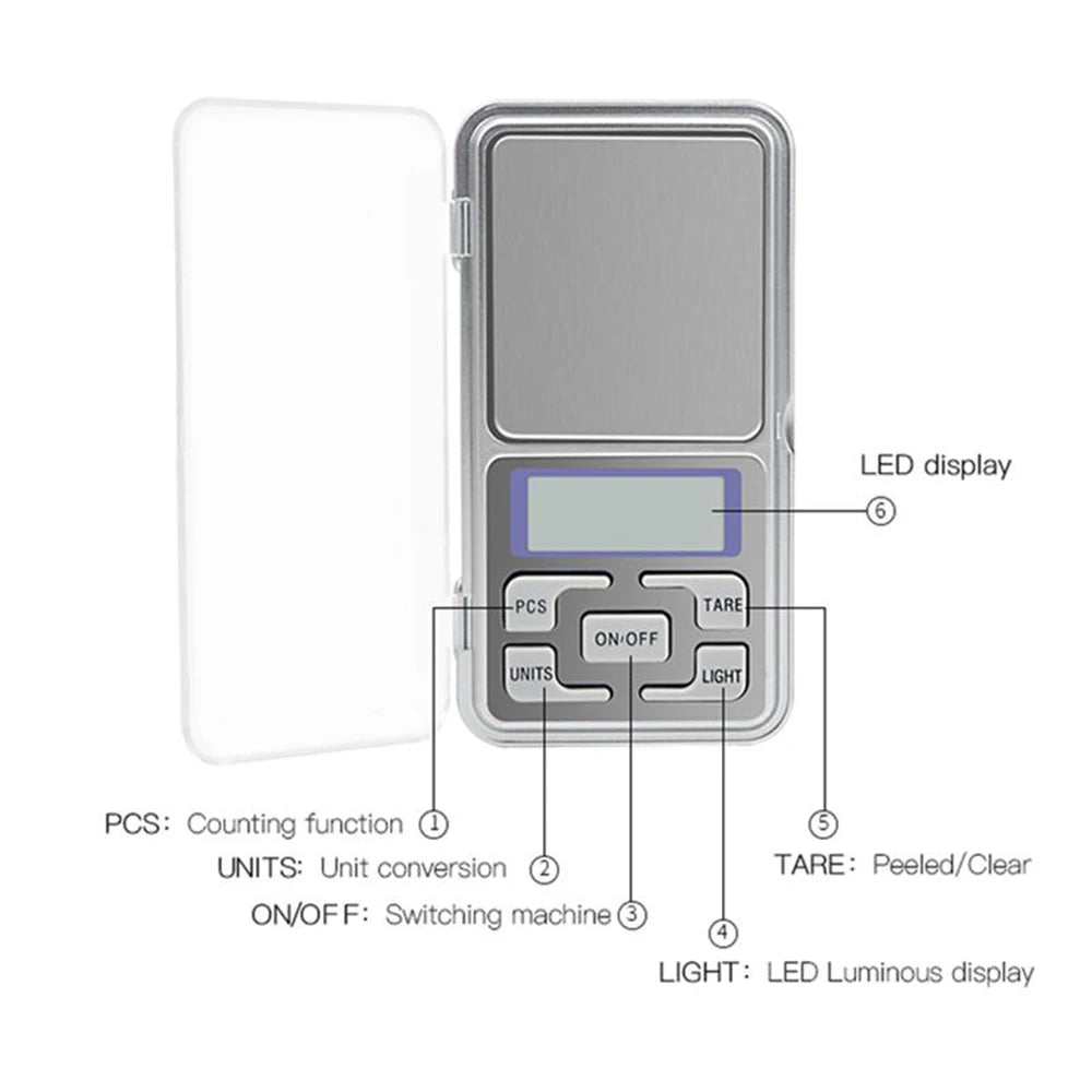 High Precision 500g/0.01g Mini Pocket Scale, Accurate Digital Jewelry Scale with LCD Display, Compact Portable for Easy Carry