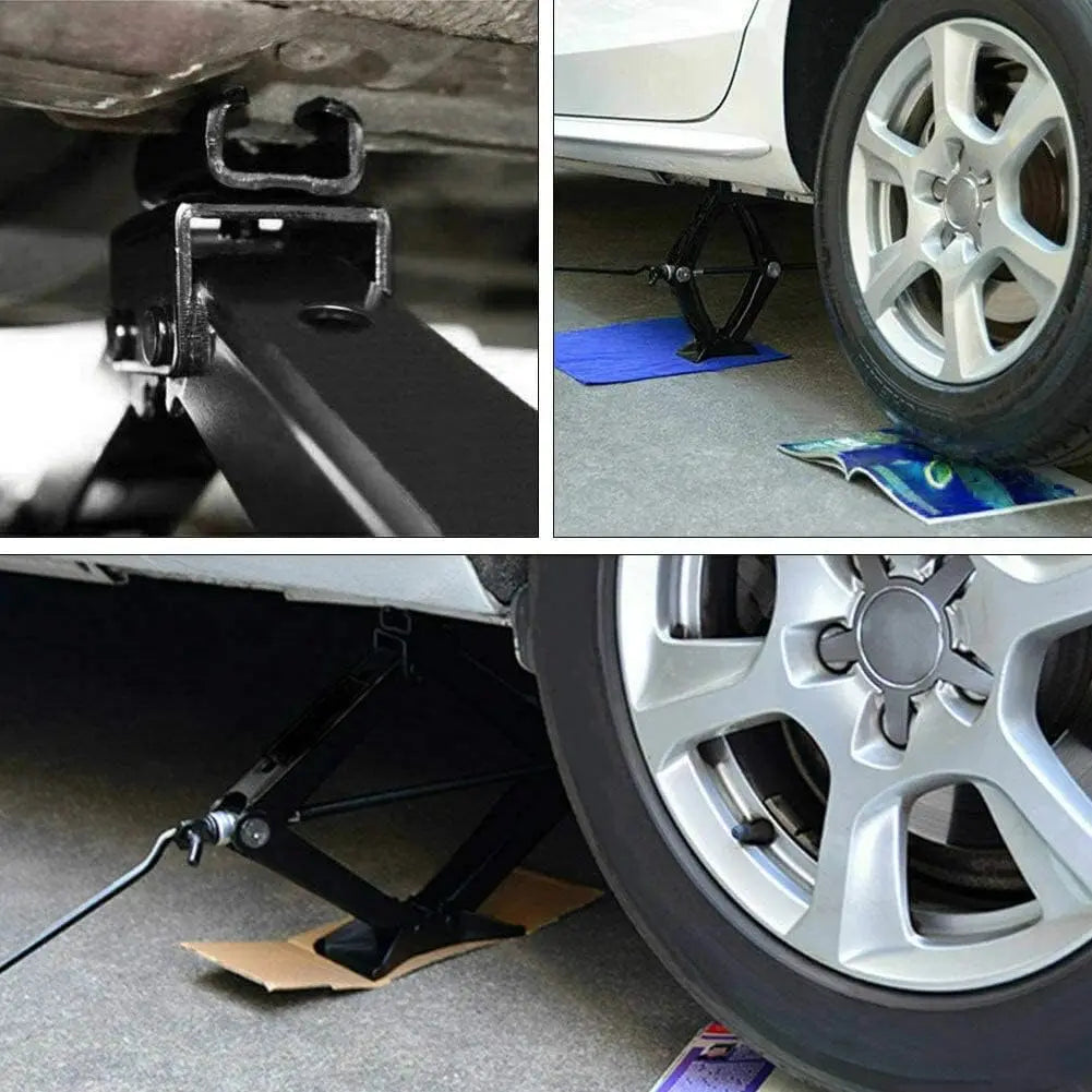 DayPlus Car Jack Trolley with Hand Crank,2Tonne for Cars, SUVs, MPV Small Trucks, Lifting Height 105-385 mm, Black
