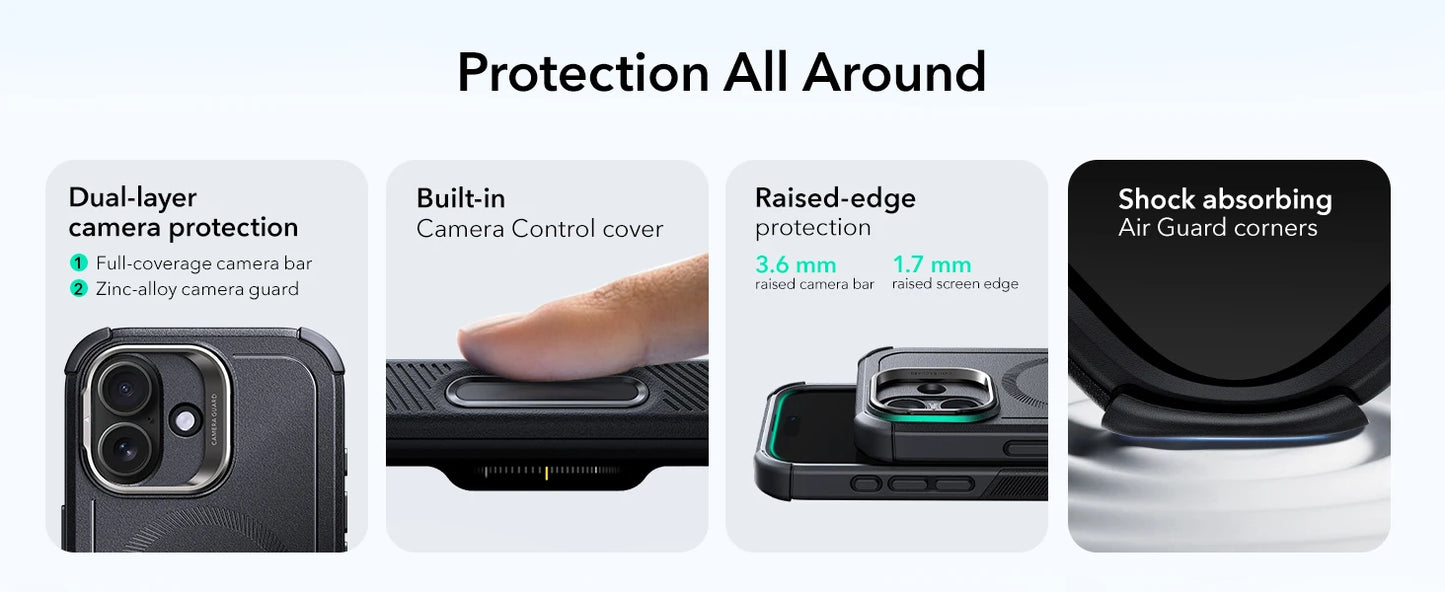ESR for 17 Pro Max Case With Camera Control Button Military-Grade Protective Magnetic Phone Case For iPhone 16&17&17 Air&16 Pro