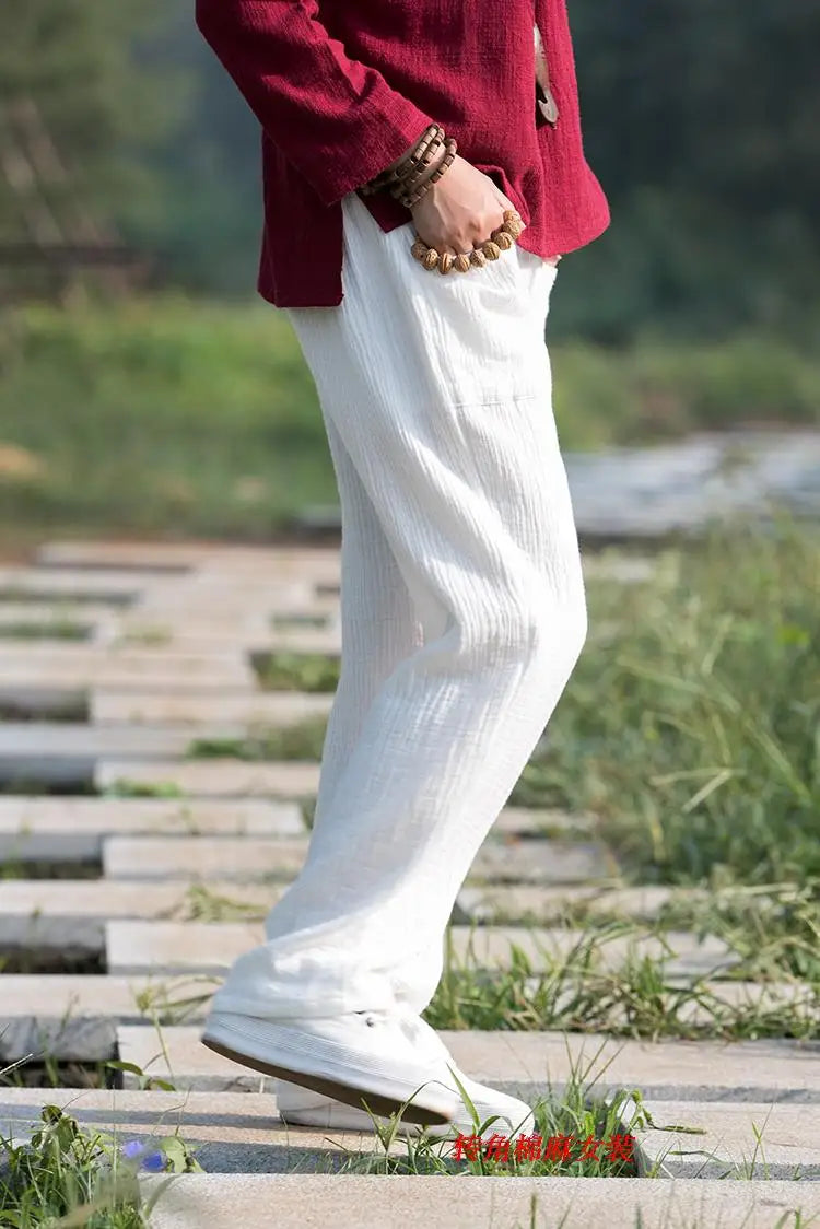 2024 Spring Women' Fashion comfortable cotton linen pants Plus size Women pleated Autumn pants with pockets 5XL 6XL pantalones