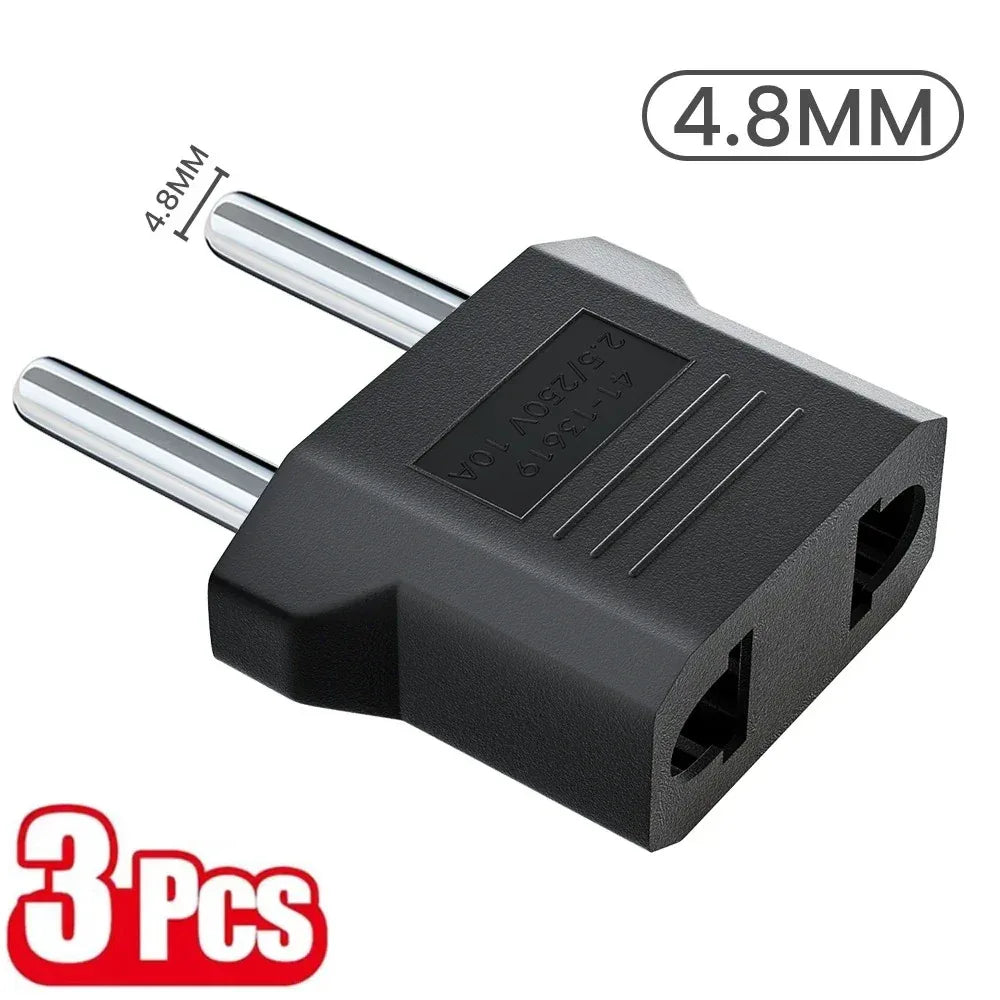 3/5/10Pcs US to EU Converter Plug 4mm/4.8mm Electrical Socket Plugs Adapters American China Europe Plug Adapter Converter Socket