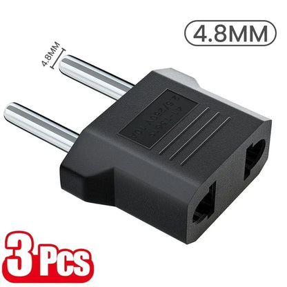 3/5/10Pcs US to EU Converter Plug 4mm/4.8mm Electrical Socket Plugs Adapters American China Europe Plug Adapter Converter Socket