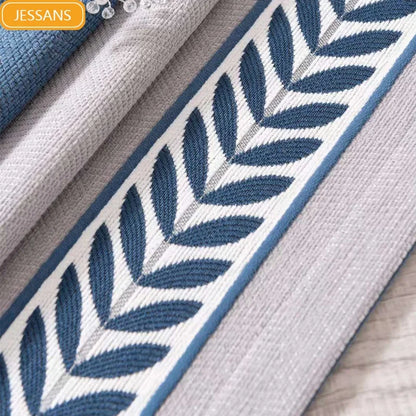 New Baby Velvet Seamless Stitching Wheat Ears Standing Edge Living Room Bedroom Blackout Curtain Blue Pink Nordic Simple Rhj