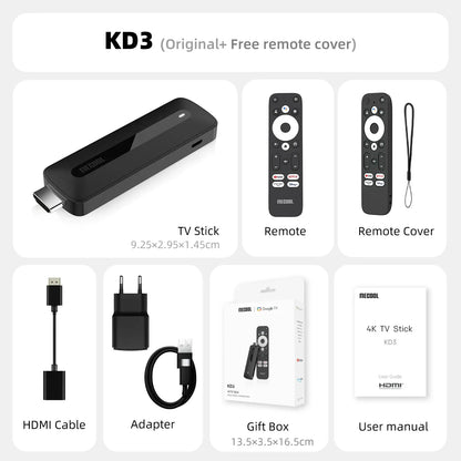 MECOOL KD3 Android 11 TV Stick with Dolby Audio 2+8G Google Certified Google TV Stream Media Receiver Stick Home Media Player