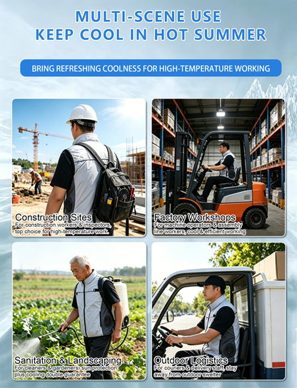 G-MACHT Men Short Sleeve 4Fans Cooling Jacket USB Air Conditioning Clothing Outdoor Work Fishing Heat Protection Cooling Vest