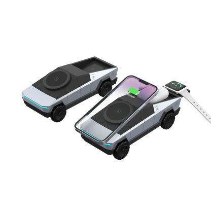 New Cybertruck Multifunctional 3-in-1 Wireless Charger Desktop Qi2 Charger for IPhone (15W),Iwatch (5W), Airpods (2.5W) Charging