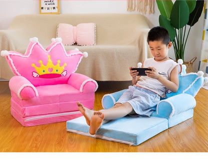 Three-layer folding children's small sofa cartoon kindergarten baby seat stool plush toy lazy sofa removable
