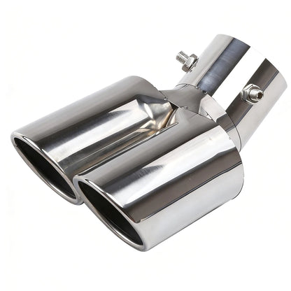 Universal Dual Exhaust Tip Stainless Steel Slant Cut Tip for Car Exhaust Pipe Extension Modification Decoration Muffler Tailpipe
