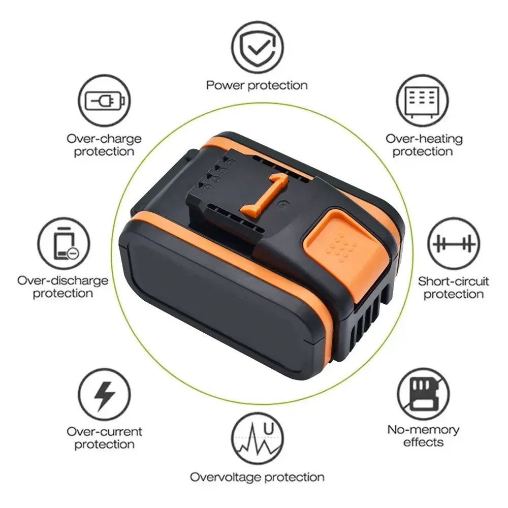 Pour Worx WA3551 4.0-10Ah batterie 20V batterie pour outil électrique sans fil WA3572 WA3553 WX390 batterie de rechange🛒
