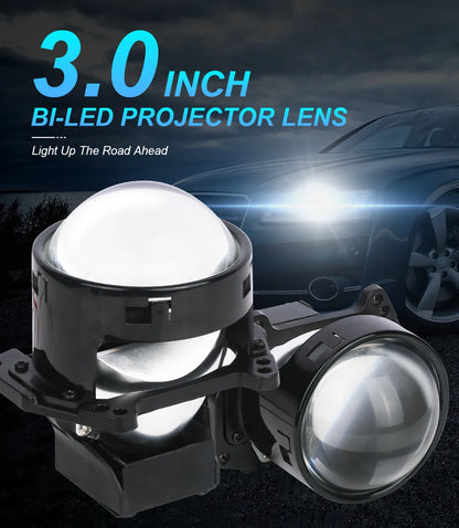 2PCS 3 Inch Bi LED Projector Headlights Lenses for Hella LED Lights Projector 130W 60000LM Diode Headlamp Car Accessories