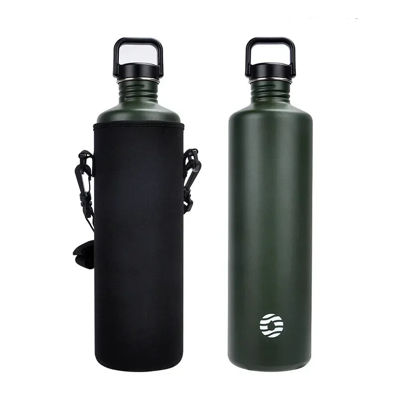 Fjbottle 2L Portable Water Bottle Stainless Steel Cycling Sports Water Bottle Leakproof BPA Free Large Capacity with Bottle Bag