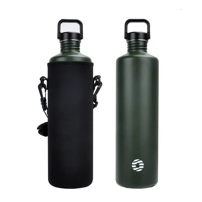 Fjbottle 2L Portable Water Bottle Stainless Steel Cycling Sports Water Bottle Leakproof BPA Free Large Capacity with Bottle Bag