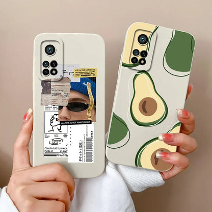 For Xiaomi Mi 10T 5G Phone Case Matte Liquid Silicone Shell For Xiaomi Mi 10T Pro 5G Cute Cat Cartoons Ultrathin Fashion Fundas