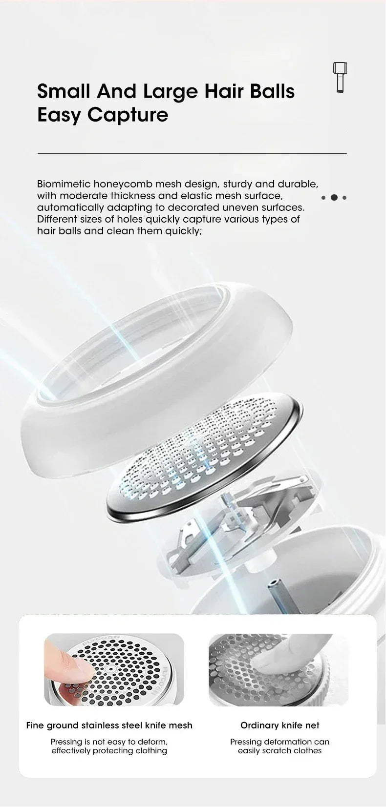 HOMEFISH Lint Remover for Clothing Electric Pellet Fluff Remover Rechargeable Fabric HairBall Shaver Removes Lint from Clothes