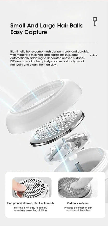 HOMEFISH Lint Remover for Clothing Electric Pellet Fluff Remover Rechargeable Fabric HairBall Shaver Removes Lint from Clothes
