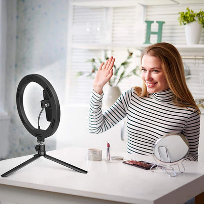 LED Selfie Ring Lighting Photographic Selfie Ring Lamp USB Remote Fill light With Tripods Stand Holder For Video Live Recording