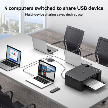 USB 3.2 Switcher KVM Switch Shared Controller Adapter 10Gbps Rate Support Fit Computer Laptop Mouse Keyboard Share 4 USB Ports