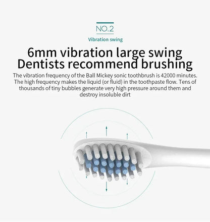 Electric Toothbrush Charging Six Speed Smart Sonic  for Adults and Children with Ultra Fine Soft Bristles Waterproof Portable
