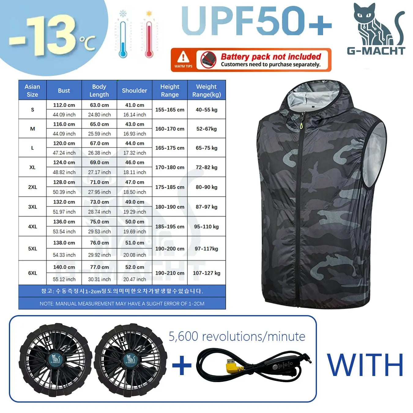 Summer Cooling Vest Men USB Charging Fan Sleeveless Jacket Air Conditioning Clothing Breathable Cool Working Coat for Outdoor Wo