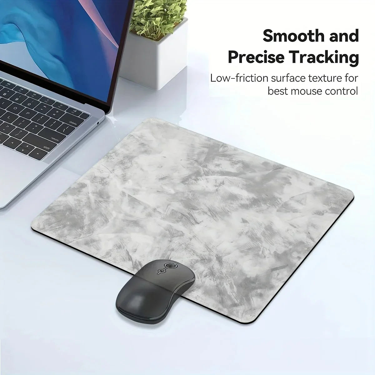 Sleek Grey - Toned Desk Mat: Non - Slip PC Accessory for Gaming & Office, Large - sized with a Minimalist Design