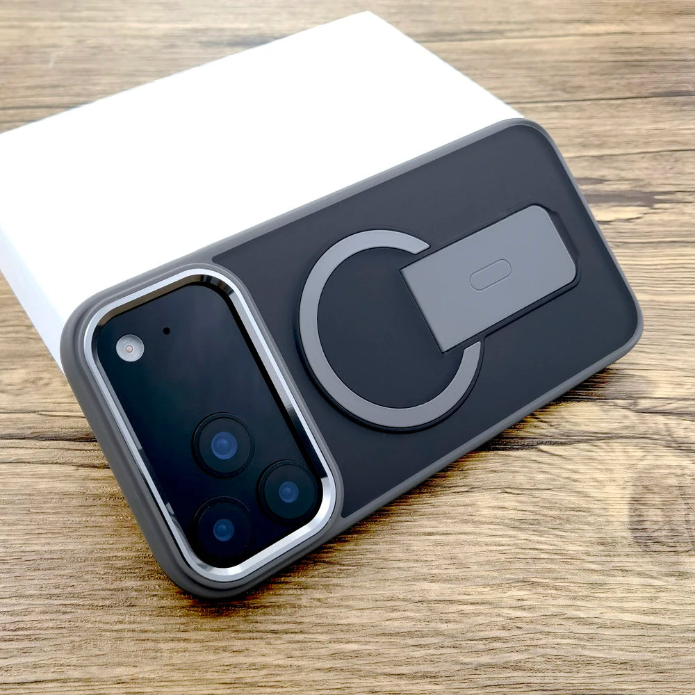 Shockproof Armor Matte Case For iPhone 17 16E 16 15 14 13 12 11 Pro Max Air 17Pro Magsafe Wireless Charge With Stand Full Covers