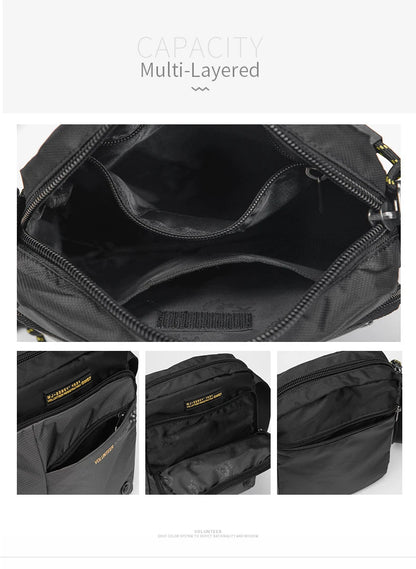 VOLUNTEER Shoulder Bag for Men New Light Weight Commuter Fashion Oxford Cloth Versatile Solid Phone Crossbody Bags Man 1698-08