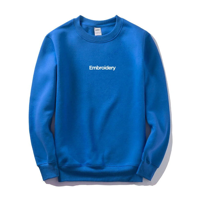 Custom Embroidery Cotton Sweatshirt Customized Brand Design Company Logo Text Men Women Thick Fleece Warm Quality Clothes 350gsm