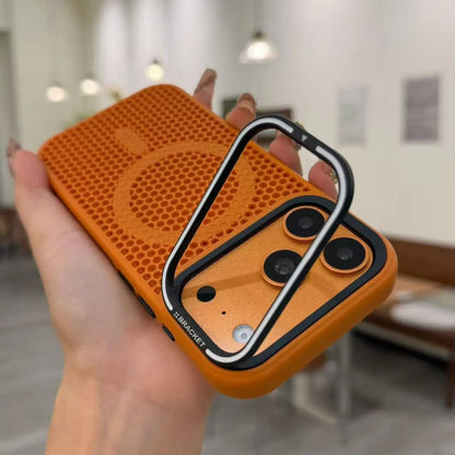Camera mount mesh cooling case for iPhone 17 Pro Max 15 17 Pro 14 13 12 16 Pro Max For Magsafe wireless charging Shockproof cove