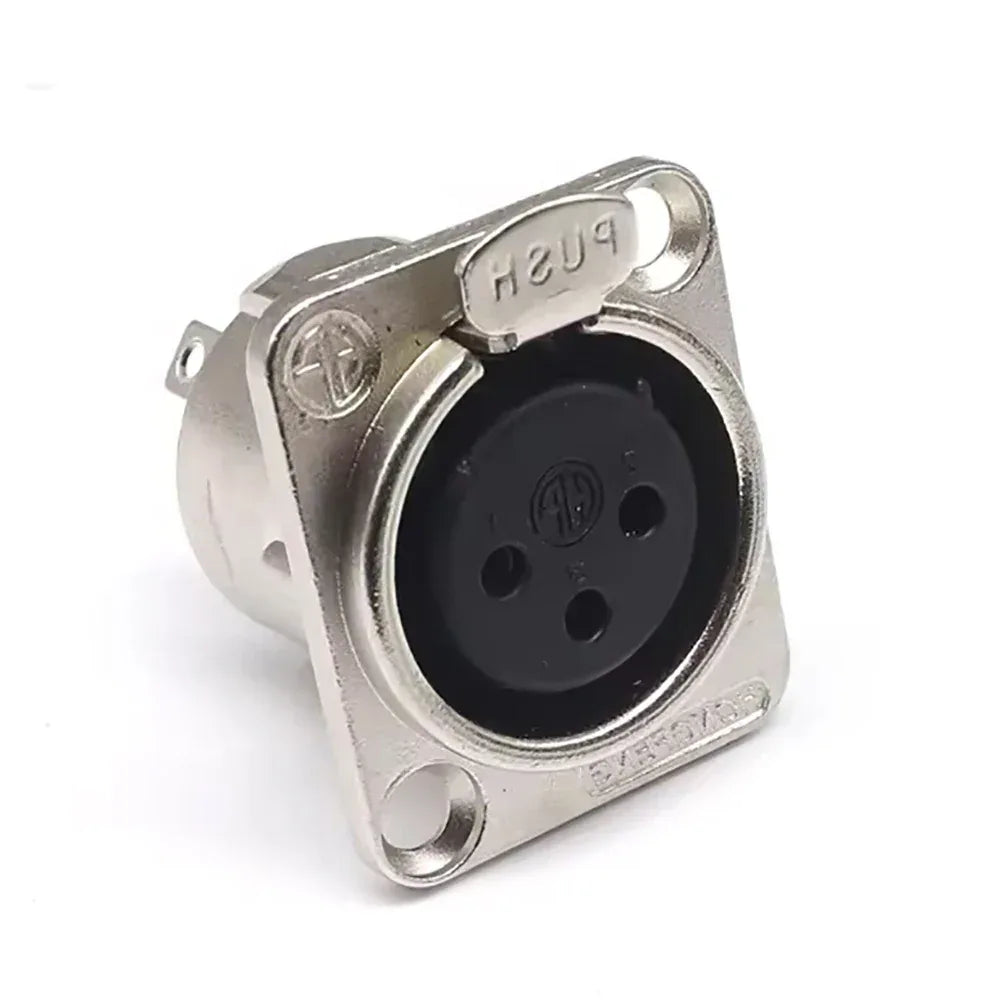 Male Female Panel Audio Microphone HF XLR 3pin Jack Plug Connector Black silver YS145BG YS146BG Copper Contact XLR Metal Socket