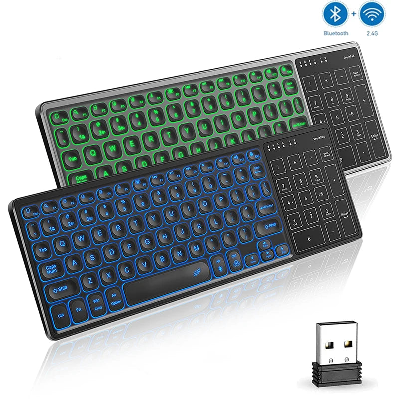 Backlight Bluetooth Wireless Keyboard with Touchpad Ergonomic Keyboard For Android Windows Desktop Laptop PC TV Box 78 Keys