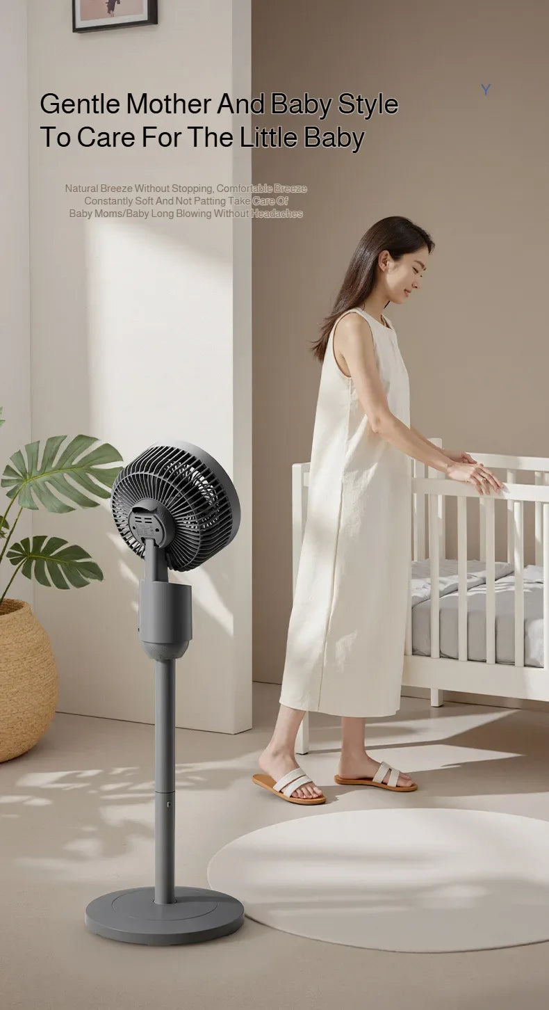 Household Low-Noise Smart Fan Three-Speed Adjustment Floor Fan Air Circulation Fan Floor Fan Silent Low-Noise Smart Fan High