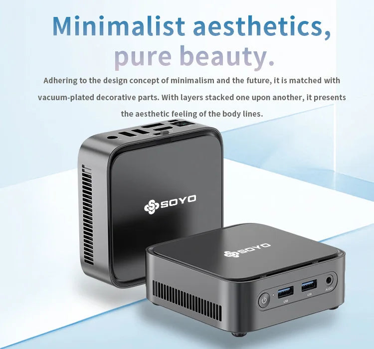 SOYO M4 PLUS2 Mini PC Intel Alder Lake N150 Windows 11 Pro Mini PC 16GB DDR4  512GB PCIe M.2 SSD WiFi 5 BT4.2 Desktop Computer