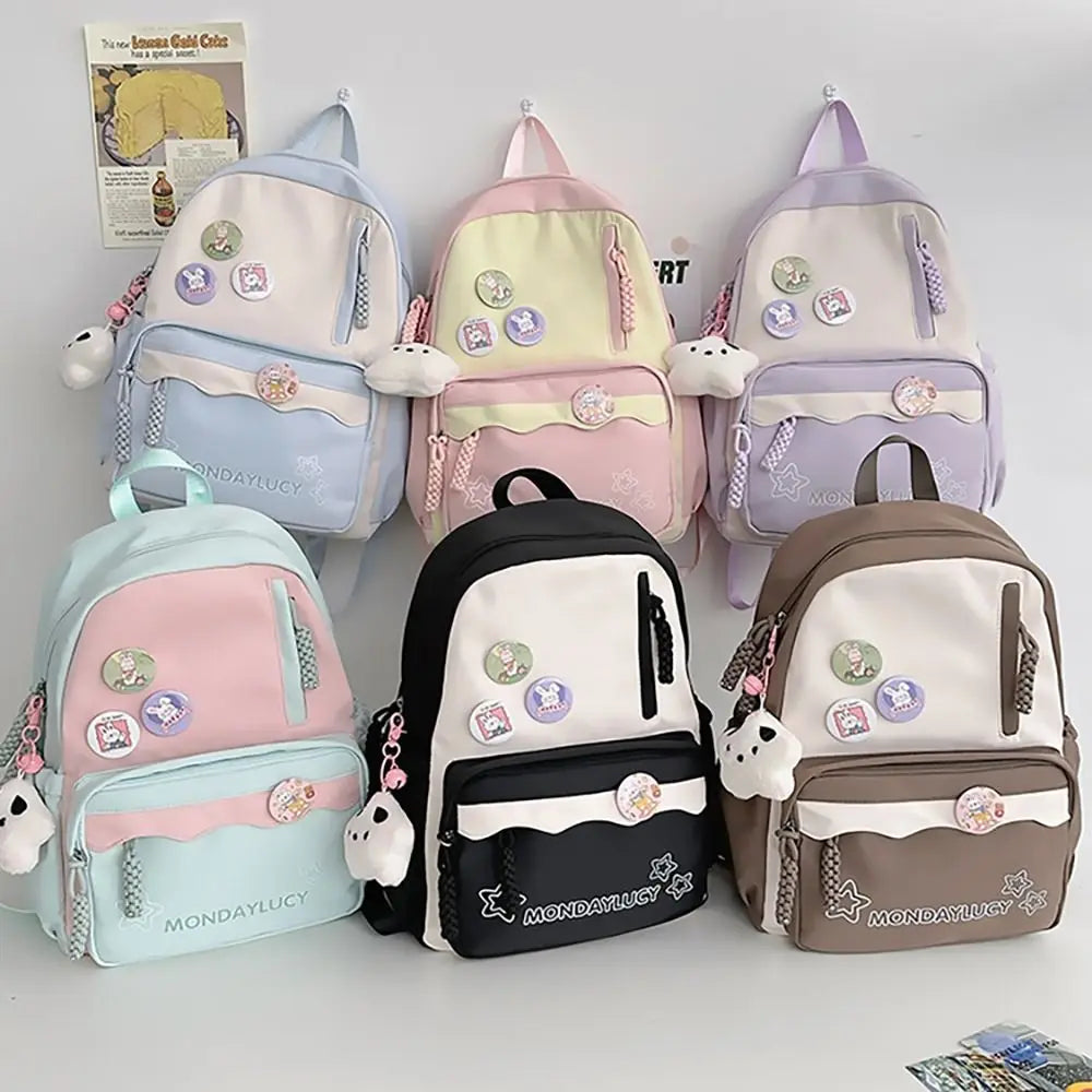 Cute Japanese Style Backpack Nylon Multi-function School Bag Large Capacity Handbag Student