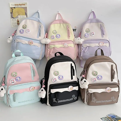 Cute Japanese Style Backpack Nylon Multi-function School Bag Large Capacity Handbag Student