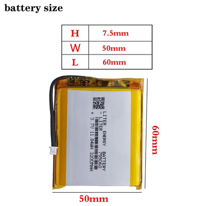 Battery 3200mah 3.7V rechargeable li-polymer battery for anbernic RG353V Game console