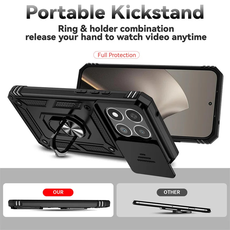Armor Funda for Xiaomi 15T Pro 5G Case Car Magnetic Holder Ring Phone Case for Xiaomi 15 T Mi15tpro Xiaomi15T Lens Protect Cover