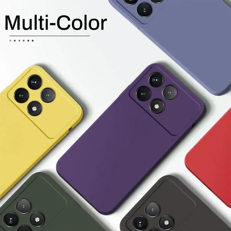 Poco X6 Pro Case Liquid Silicone Phone Case For Xiaomi Poco X6 Pro Poco X 6  X6Pro Pocox6 Pro 5G Shockproof Soft Cover