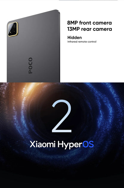 Global Version POCO Pad X1 Tablets Snapdragon 7+ Gen 3 11.2'' 144Hz Display 13MP 8850mAh 45W Turbo Charging 8GB 512GB Wi-Fi