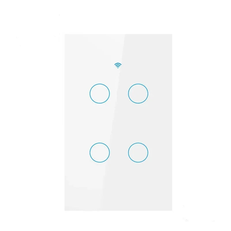 Tuya App US WiFi Smart Wall Switch 1/2/3/4 Gang No Neutral Wire Touch Sensor LED Light Switches Smart Home Alexa Google Home