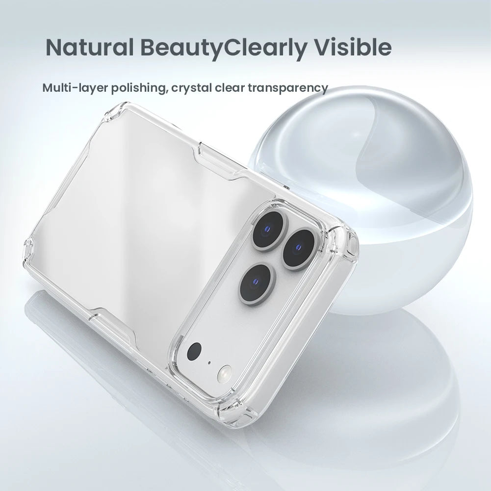 Nillkin for iPhone 17 Pro Max 16 Pro Max 15 Pro  14 13 iPhone series TPU+PC Silicone Soft Transparent Phone Back Cover