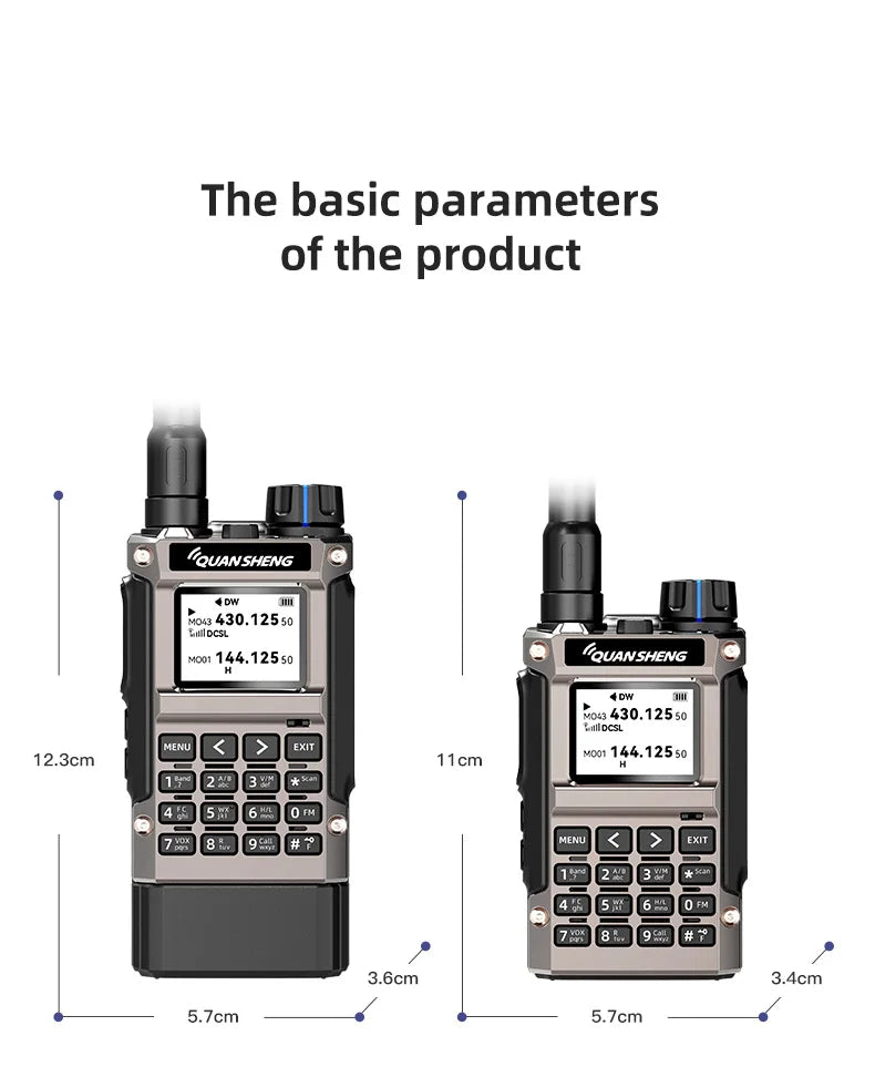 Quansheng UV-K1(8) Air Band Walkie Talkie 50-600MHz Full Band Receive UHF VHF Ham Radio Wireless Frequency Copy Type-C Charging