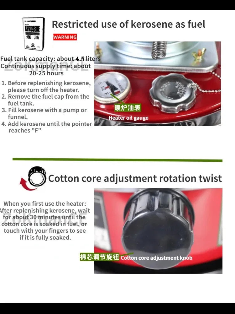 4.5L Portable Kerosene Stove Heater Kerosene Space Heater Outdoor Kerosene Heater for Camping  Fishing Hunting Cooking