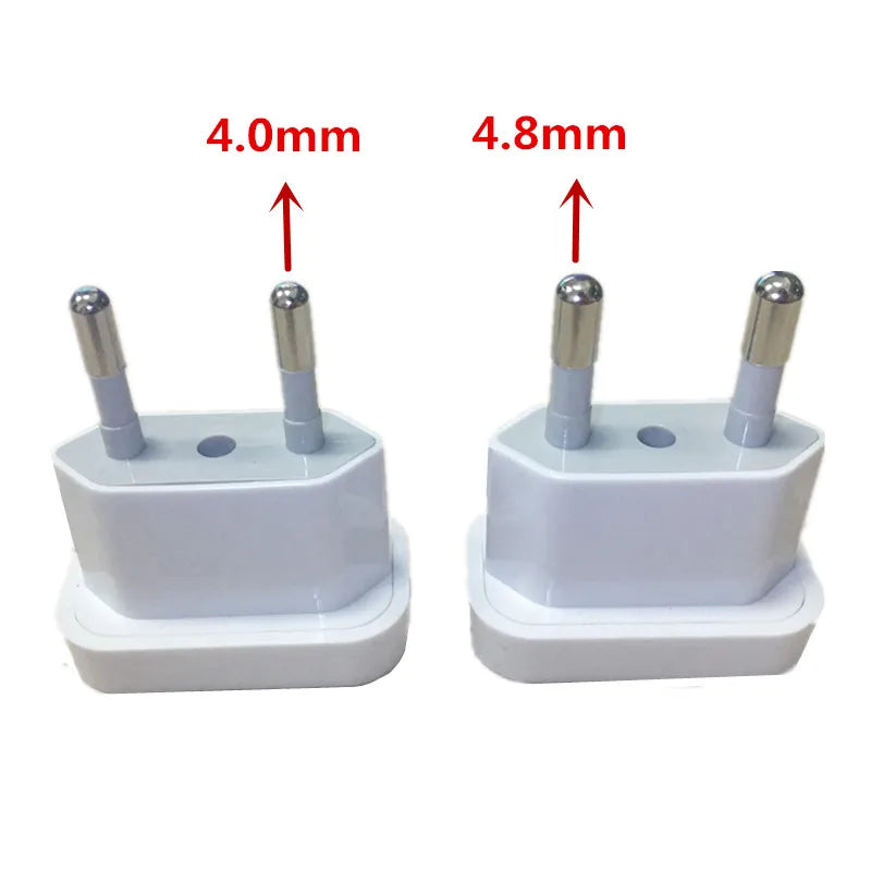 4.8mm US To EU Adapter Travel Converter Adapter American us to eu Plug Euro Plug electrical Adapter AC Electrical Socket Outlet