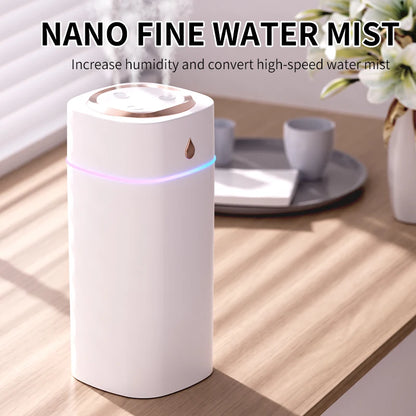 Triple-Nozzle 600mL Waterdrop Mist Humidifier: Fast & Gentle Moisture for Your Space