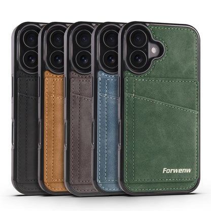 Business Flip Leather Case for iPhone 16 17 Air 16E 15 14 13 12 11 Pro Max Plus Mini Built-in Magnetic Wallet Card Phone Cover
