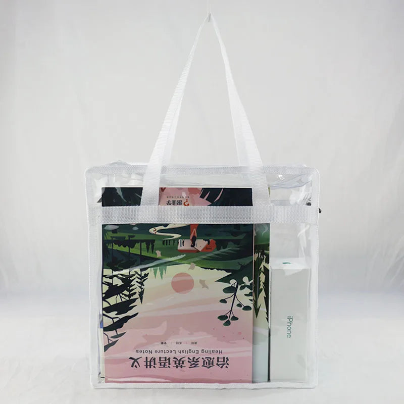 Summer Waterproof PVC Tote Bags Transparent Lady Shoulder Bag Girl Clear Color Handbag Messenger Ins Beach Bag Square Shape