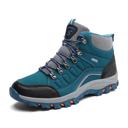 New Men's Winter Boots Warm Plush Snow Boots Outdoor Non-Slip Couple Hiking Boots High-Top Waterproof Sneakers Men's Ankle Boots