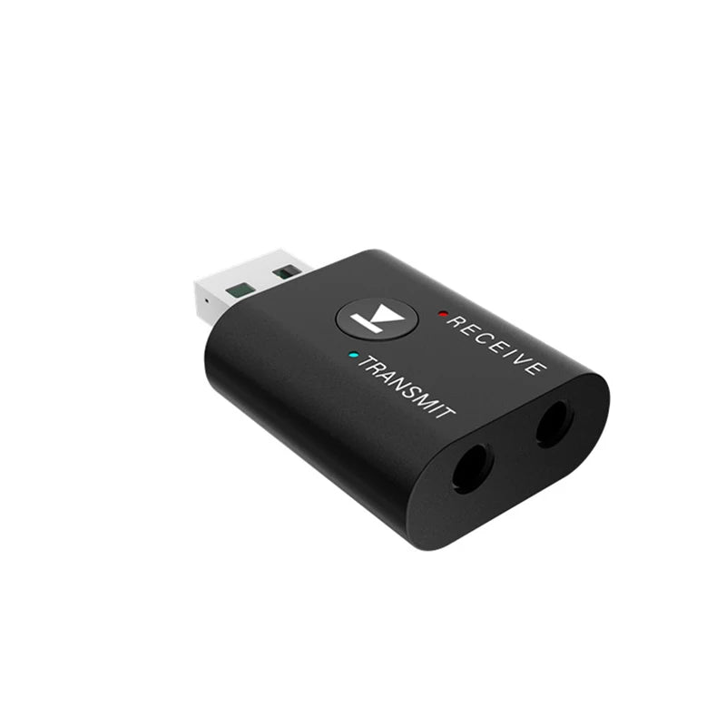GRWIBEOU 2 IN1 USB wireless Bluetooth adapter 5.0 suitable for computer TV laptop computer speakers earphones Bluetooth adapter