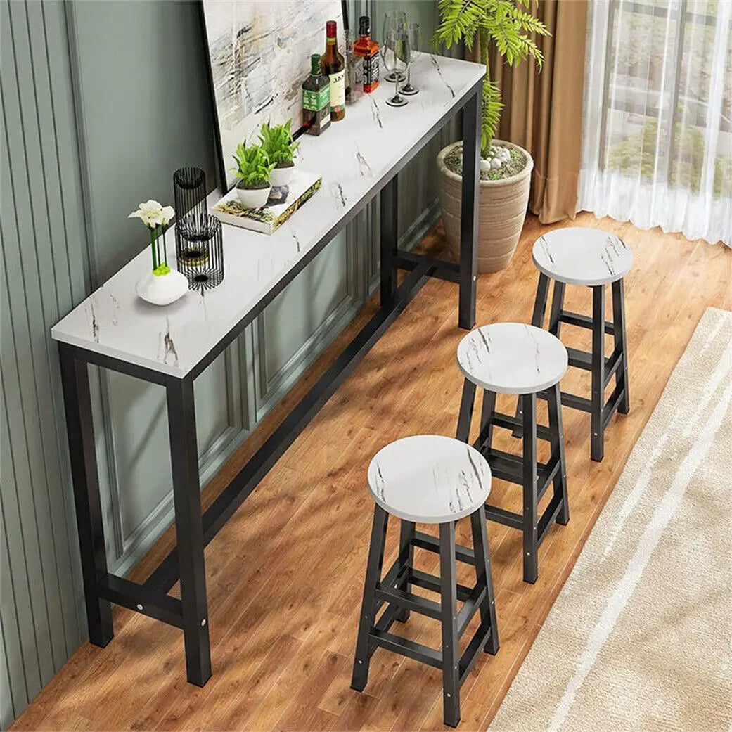 Slate Marble Kitchen Table Bar Table Pub Dining Counter High Table Breakfast Table, 4-6 Person, 120CM Long, Excluding Chairs  ﻿